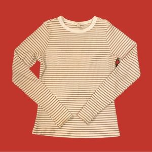 h&m cream striped top